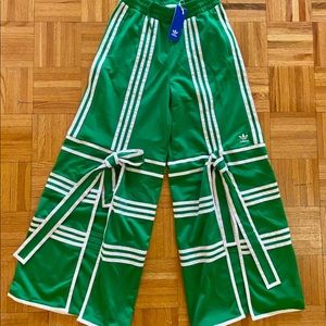 Adidas split front wide leg track pant